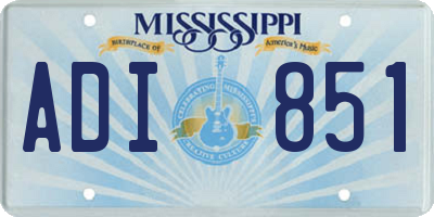 MS license plate ADI851