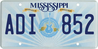 MS license plate ADI852