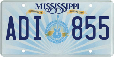 MS license plate ADI855