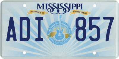 MS license plate ADI857