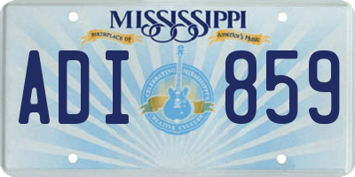 MS license plate ADI859