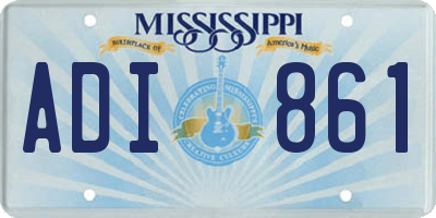 MS license plate ADI861