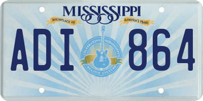 MS license plate ADI864
