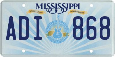 MS license plate ADI868