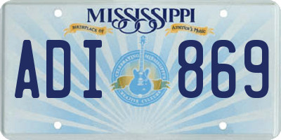 MS license plate ADI869