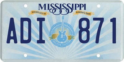 MS license plate ADI871