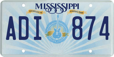 MS license plate ADI874