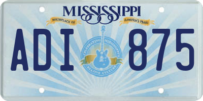 MS license plate ADI875