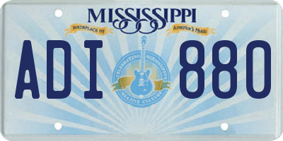 MS license plate ADI880