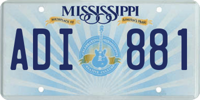 MS license plate ADI881