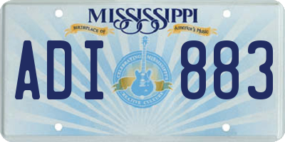 MS license plate ADI883