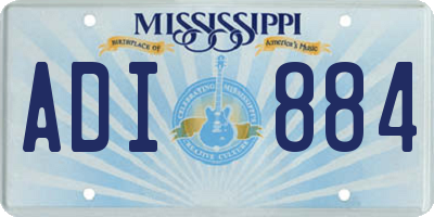 MS license plate ADI884