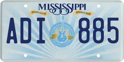 MS license plate ADI885