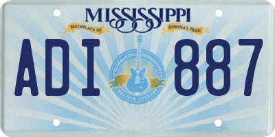 MS license plate ADI887
