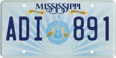 MS license plate ADI891