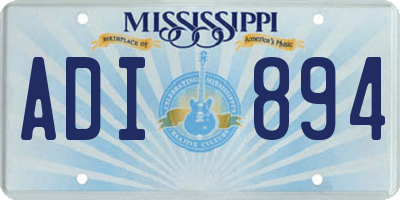 MS license plate ADI894