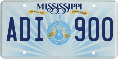 MS license plate ADI900