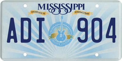 MS license plate ADI904