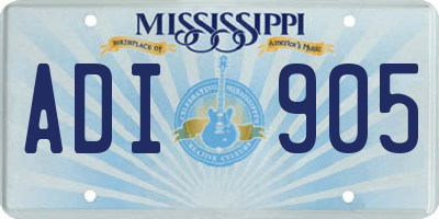 MS license plate ADI905