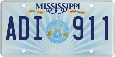 MS license plate ADI911