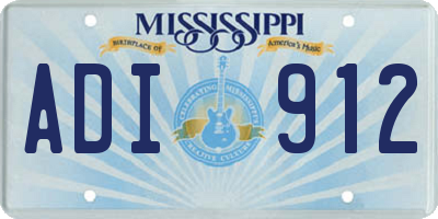 MS license plate ADI912