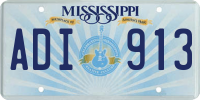 MS license plate ADI913