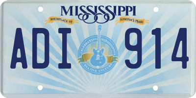 MS license plate ADI914