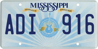 MS license plate ADI916