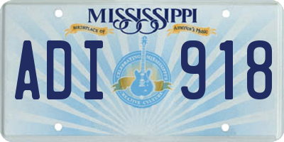 MS license plate ADI918
