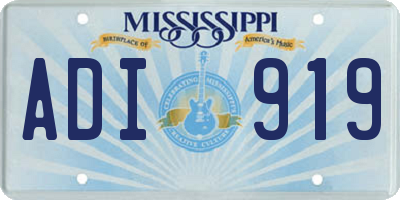 MS license plate ADI919