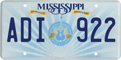 MS license plate ADI922