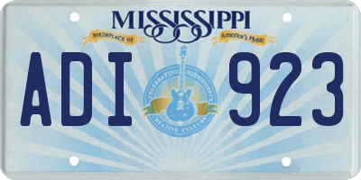 MS license plate ADI923