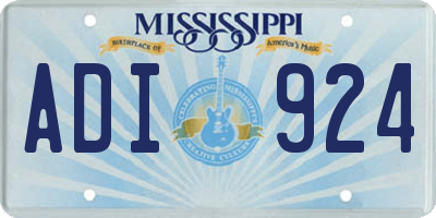 MS license plate ADI924