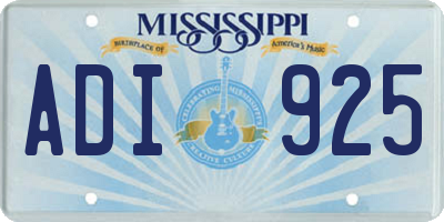 MS license plate ADI925