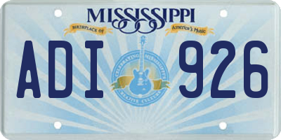 MS license plate ADI926
