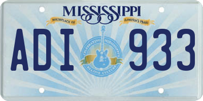 MS license plate ADI933