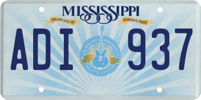 MS license plate ADI937