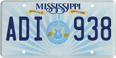 MS license plate ADI938