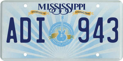 MS license plate ADI943