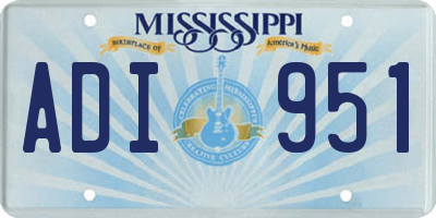 MS license plate ADI951