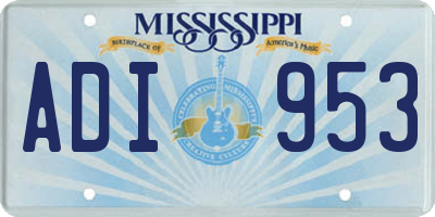 MS license plate ADI953