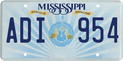MS license plate ADI954