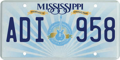MS license plate ADI958