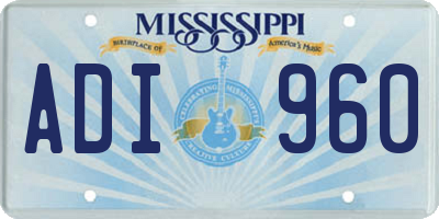 MS license plate ADI960