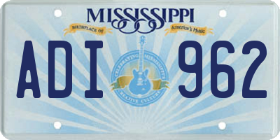 MS license plate ADI962