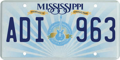 MS license plate ADI963