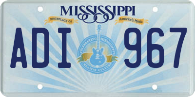 MS license plate ADI967