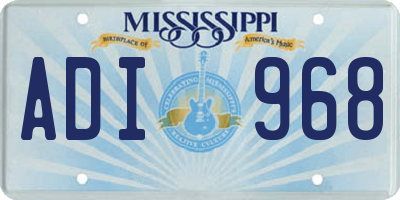 MS license plate ADI968