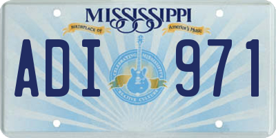 MS license plate ADI971