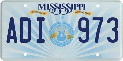 MS license plate ADI973